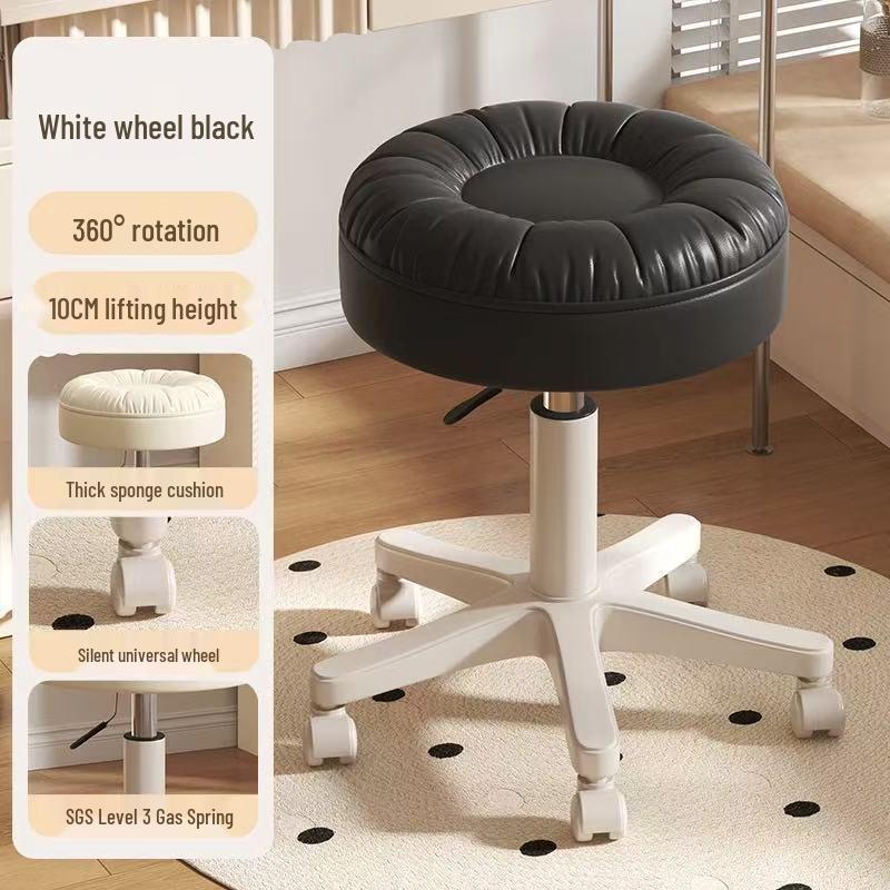 Adjustable Swivel Beauty Stool with Wheels