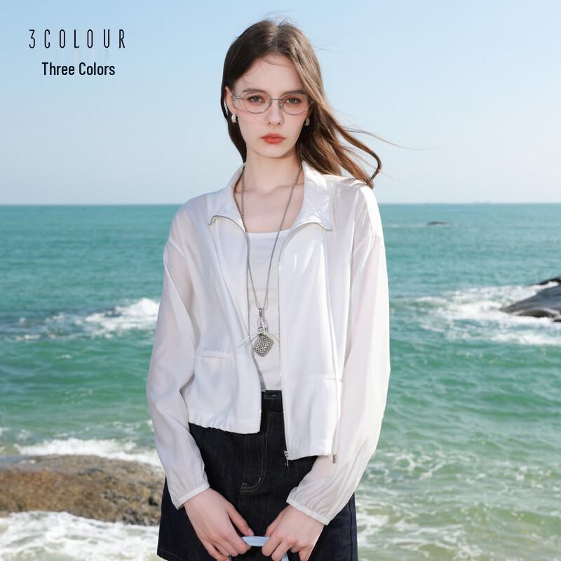 SanCai Women s Acetate Blend Zipper Stand Collar Short Jacket S