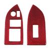 2pcs Carbon Fiber Window Lifter Panel Trim Cover Red Fits for Subaru BRZ