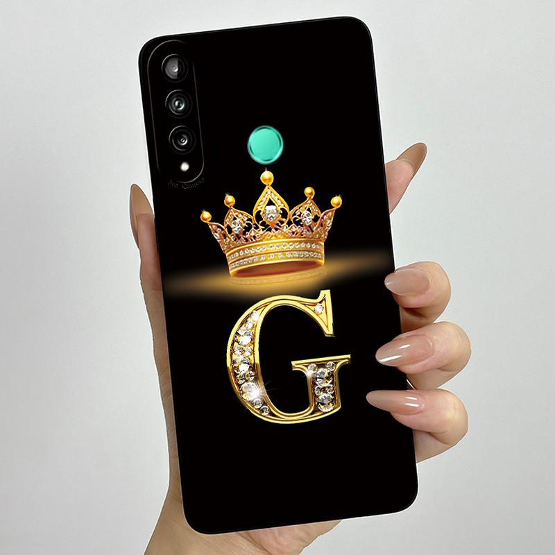 For Huawei Y7p P40 Lite E ART-L28 ART-L29 Fashion Initial Letter Couple Phone Case Y7P 2020 Soft Silicone TPU Protective Casing