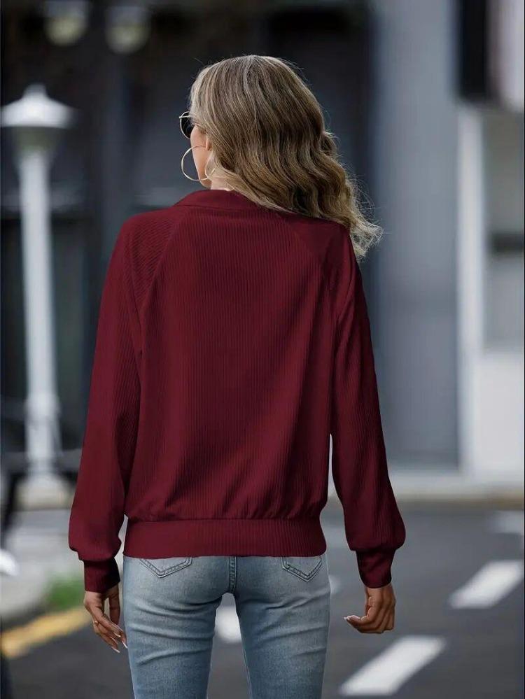 Women's Casual Loose Fit Knitted Jacket Long Sleeve Zipper Design Solid Color Versatile Autumn Winter Outerwear