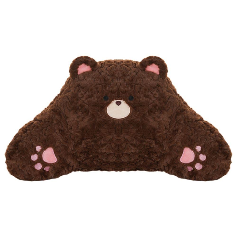 Furry Bear Car Cushion Non Slip Car Pillow Cartoon Car Seat Cushion Automobile