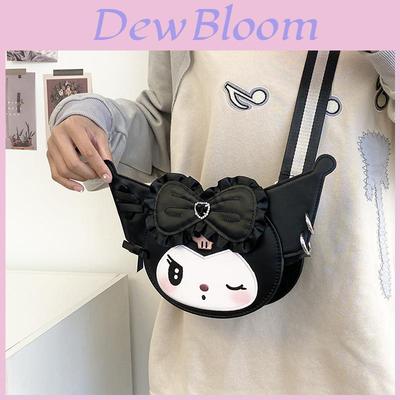 Girl Student Cartoon Kuromi My Melody Nylon Tote Bag With Zipper Closure For Casual Daily Use