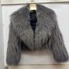 Real Raccoon Fur Coat Quilted Braided Large Lapel Fur Coat High Waist Short Style Youthful Temperament Winter Top