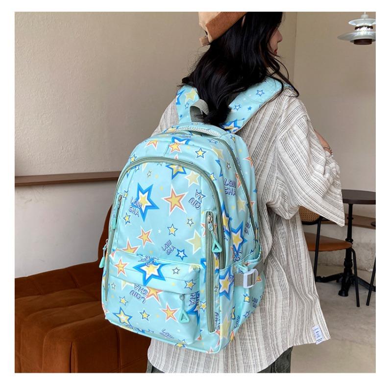 Wind schoolbag female junior high school student high value star girl backpack travel portable backpack