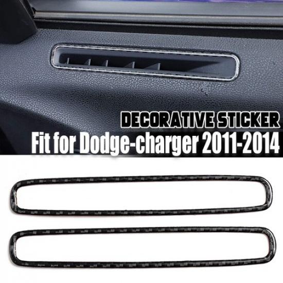Декоративная накладка на боковой воздуховод двери, подходит для Dodge Charger 2011-2014, настоящий карбон