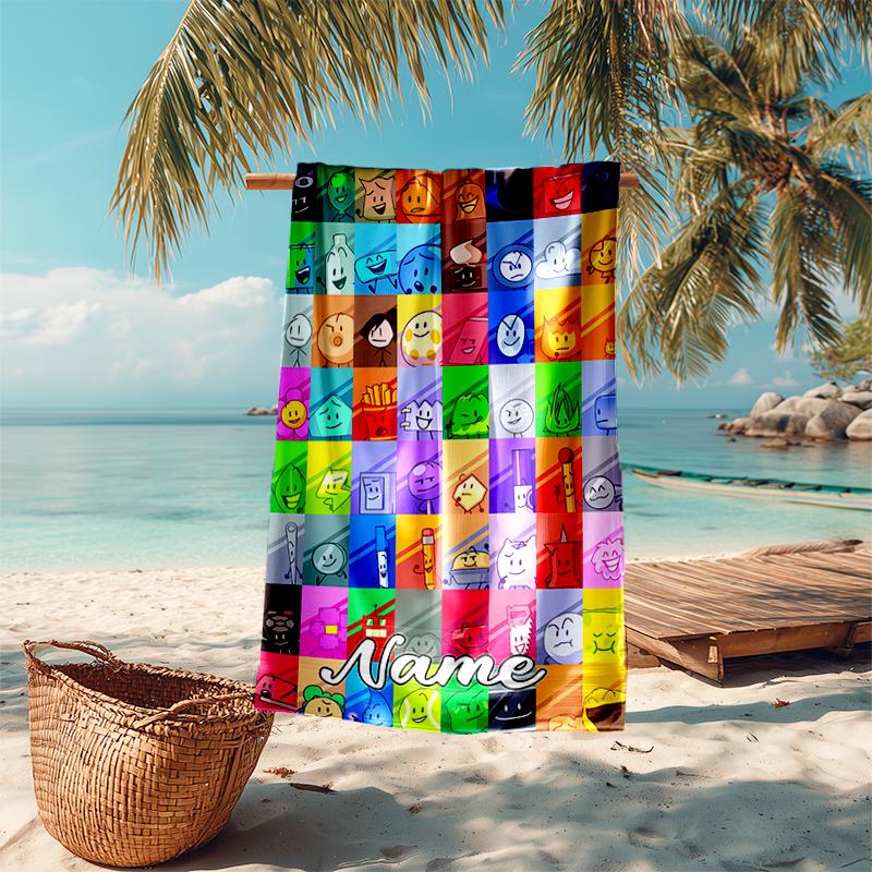 Personalized customized proof beach towel with nanimate Insanity pattern - soft, absorbent,quick-drying,perfect swimming,camping&bathing