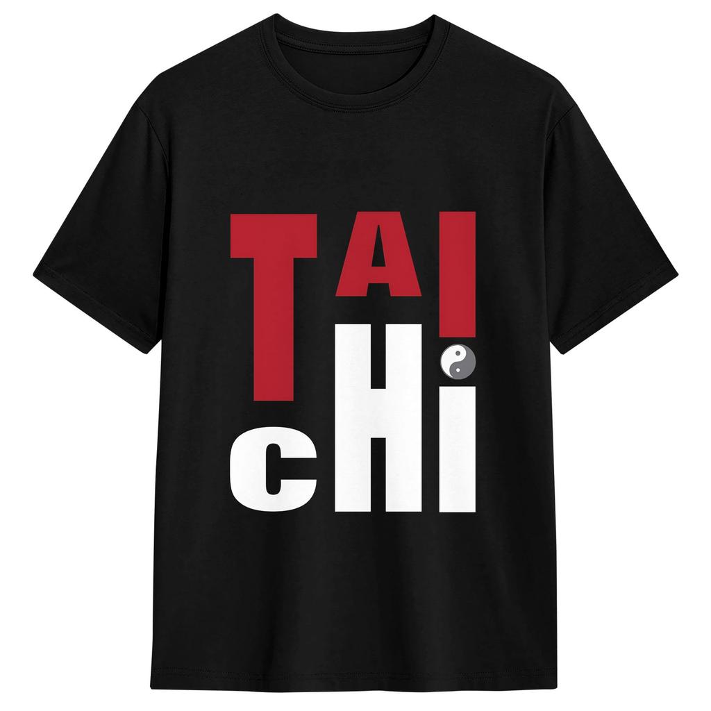 Unisexs TShirt Tai Chi Vintage Pure Cotton Tees Short Sleeve T Shirts Crewneck Tops 4XL 5XL 6XL