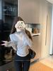 Women's Slimming French Lace Knot V-Neck Long-Sleeve Top for Fall/Winter
