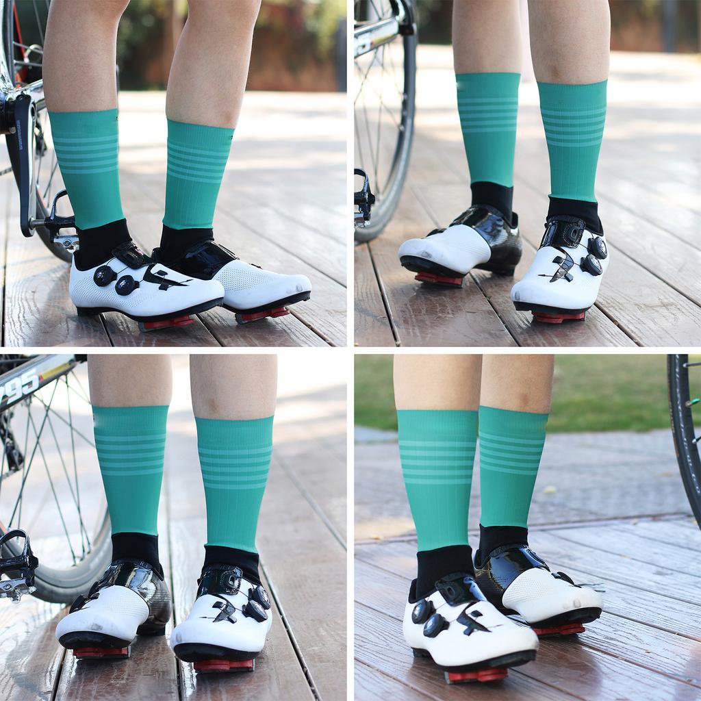 Męskie Damskie Skarpety Rowerowe Łączone Paski Nadruk Oddychające Antypoślizgowe Elastyczne Miękkie Rowerowe Wyścigowe Wędrówkowe Skarpety Kolarskie
