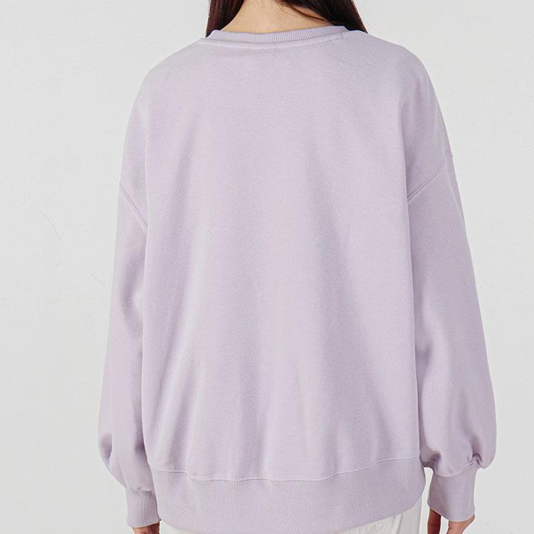 Puma Embroidered Logo Crew Neck Sweatshirt Women Tops Purple 535327-17