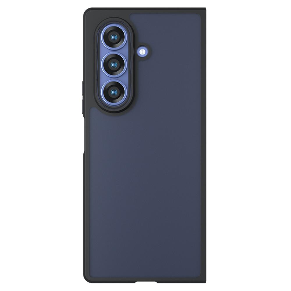 For Samsung Galaxy Z Fold7 5G Case Skin-Touch TPU + PC Matte Phone Back Cover, Transparent Black