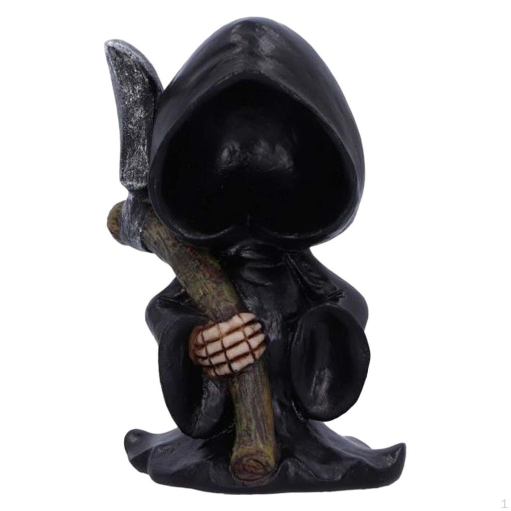 Statue Halloween Figurine Accent Ornaments, Holy Death, Santa Muerte Holding for Festival, Bedroom
