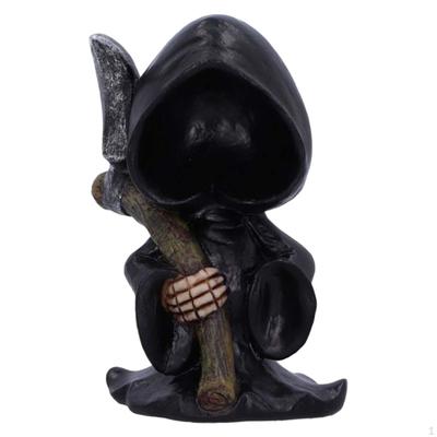 Statue Halloween Figurine Accent Ornaments, Holy Death, Santa Muerte Holding for Festival, Bedroom