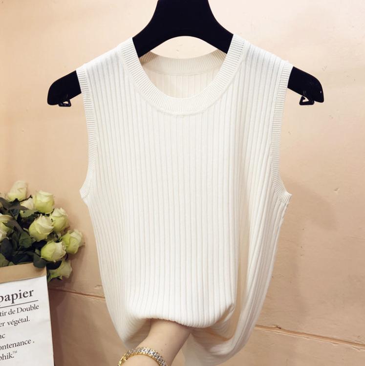 

Женский эластичный плюшевый вязаный жилет, летние майки без рукавов XXXL