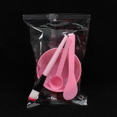 4-Piece Beauty Mixing Set: Bowl, Mask Stick, Scraper, Spoon, and Brush