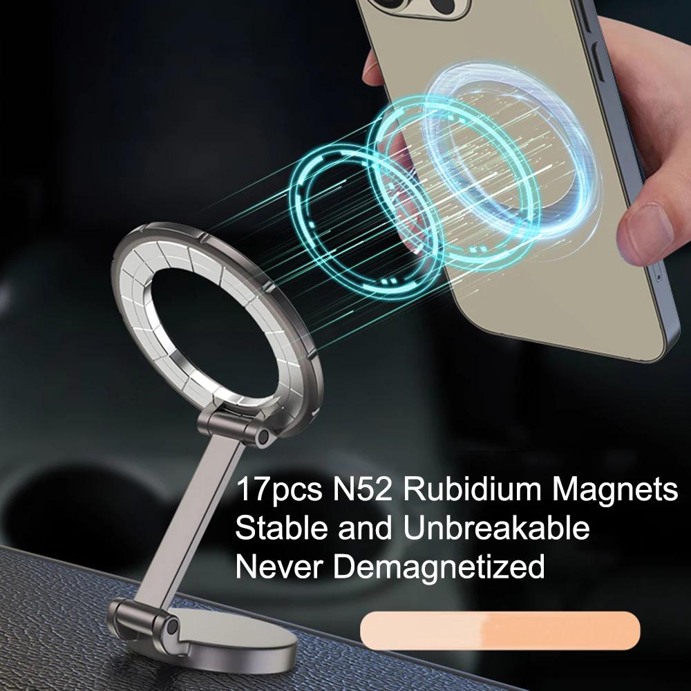 1080 Rotation Magsafe Car Phone Holder Magnetic Car Mount For Vehicles Mobile Support Car Cell Phone Holder In Car For iPhone 14 13 Pro Max Plus
