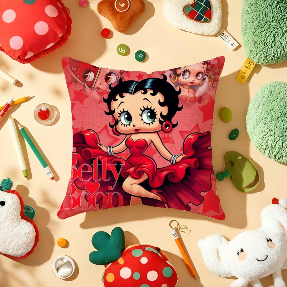 B-Bettys-Cute-B-Boops Pillow Case Plush Fabric Soft Double-Sided Printed Sofa Warm Winter Home Gift Cushion Cover
