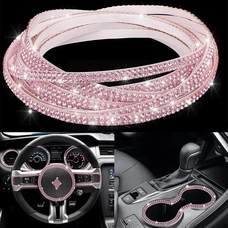 Rhinestone Ribbon Self Adhesive Decorative Strip for Car Phone DIY Craft Projects Diamond Ribbon Bling Stickers Household