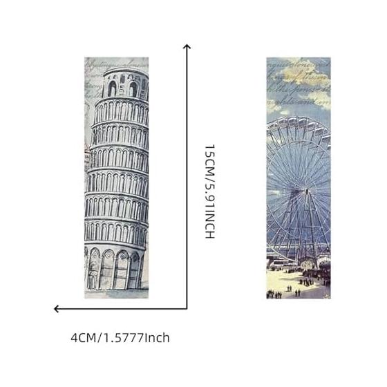 30pcs World Famous Architecture Bookmarks for Kids, Retro Building Bookmarks, Gift for Female Teachers and Students, Paper, Durable, Portable,