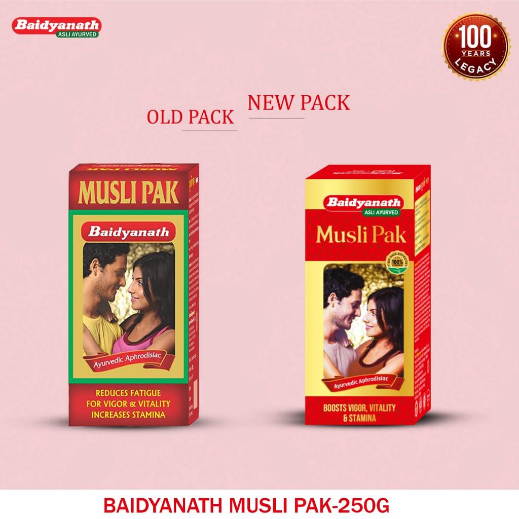 Baidyanath Red Musli Pak 250G Powder | Pure Safed Musli for Energy, Strength, and Vitality