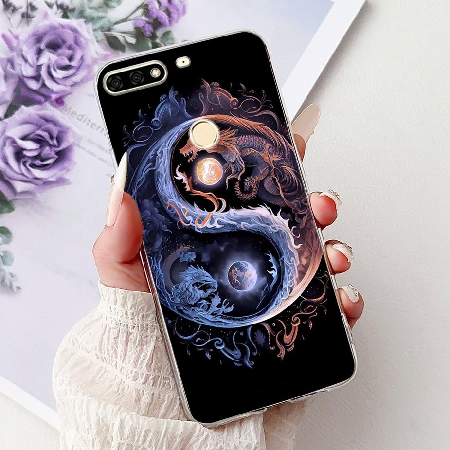 For Huawei Y7 Prime 2018 Case Nova2 Lite Luxury Painted Cover Soft Slim Phone Case For Huawei Y7 Pro 2018 Y72018 Back Cover Bags
