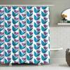 Modern Simple Blue Green Flower Print Shower Curtains for Bathroom Decor Purple Floral Pattern Bath Linen Set 3D Waterproof Fabr
