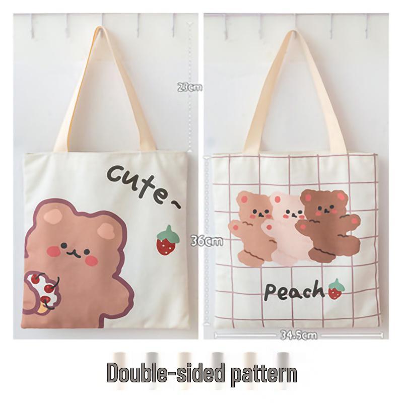 2025 Stylish Canvas Tote: Cute, Single Shoulder Bag for Class, Shopping & More