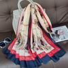 180*90cm muffler fashion Luxury Brand Scarf Women New Style Fashion Color Matching Print Silk Lady Popular Headcloth Beach Shawl