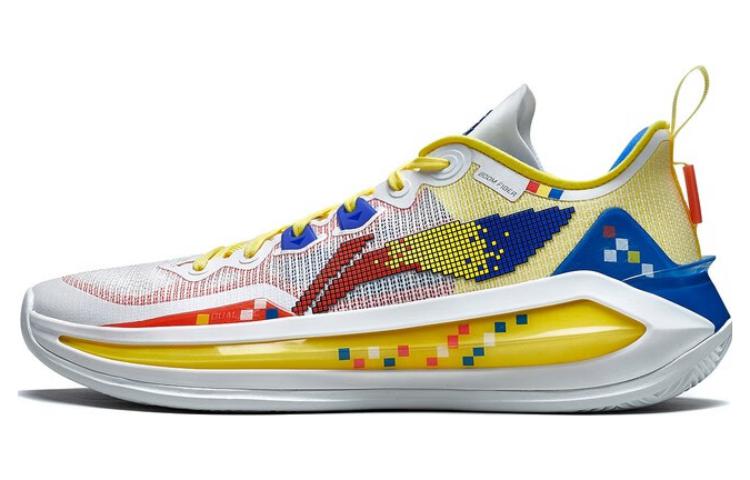 Li Ning Liren 3 V2 Пиксельные Нескользящие Износостойкие Низкие Баскетбольные Кроссовки Унисекс Желтый Красный Синий ABAT057-9 42