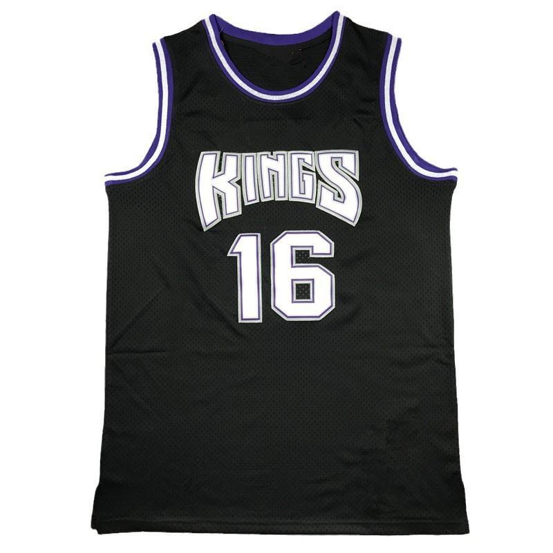 Mens Retro Basketball Jersey Peja Stojakovi Sacramento Kings 16 Cotton Sportswear Training Casual Wear