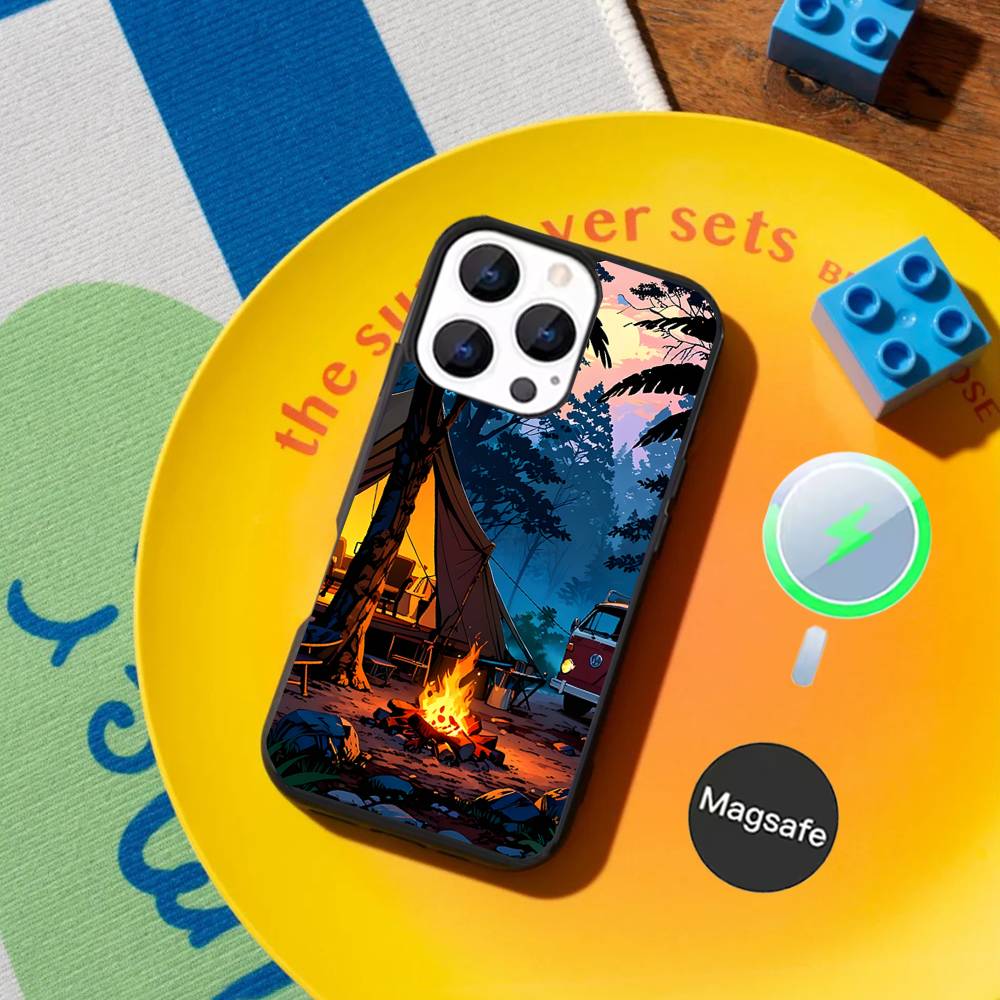 

Outdoor Campings Phone Case For iPhone 17,16,15,14,13,12,11,Pro,Max,Plus,Mini,SE4,E Magnetic Magsafe Wireless Charging iPhone13PRO