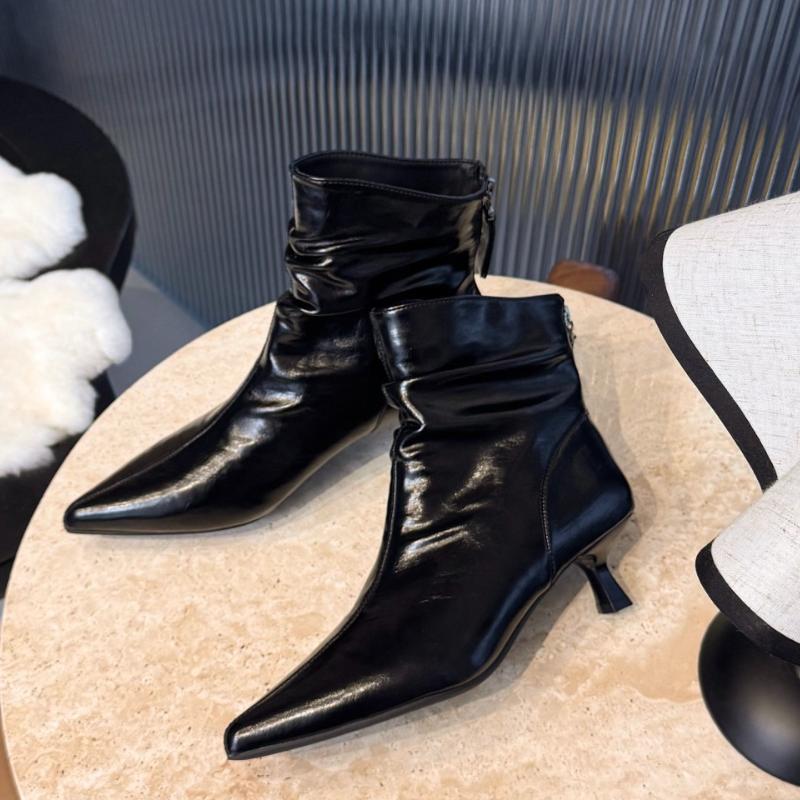 French Temperament High Heeled Booties Women 2025 Autumn Winter Pointed Toe Small Naked Boots Stiletto Fashion Boots