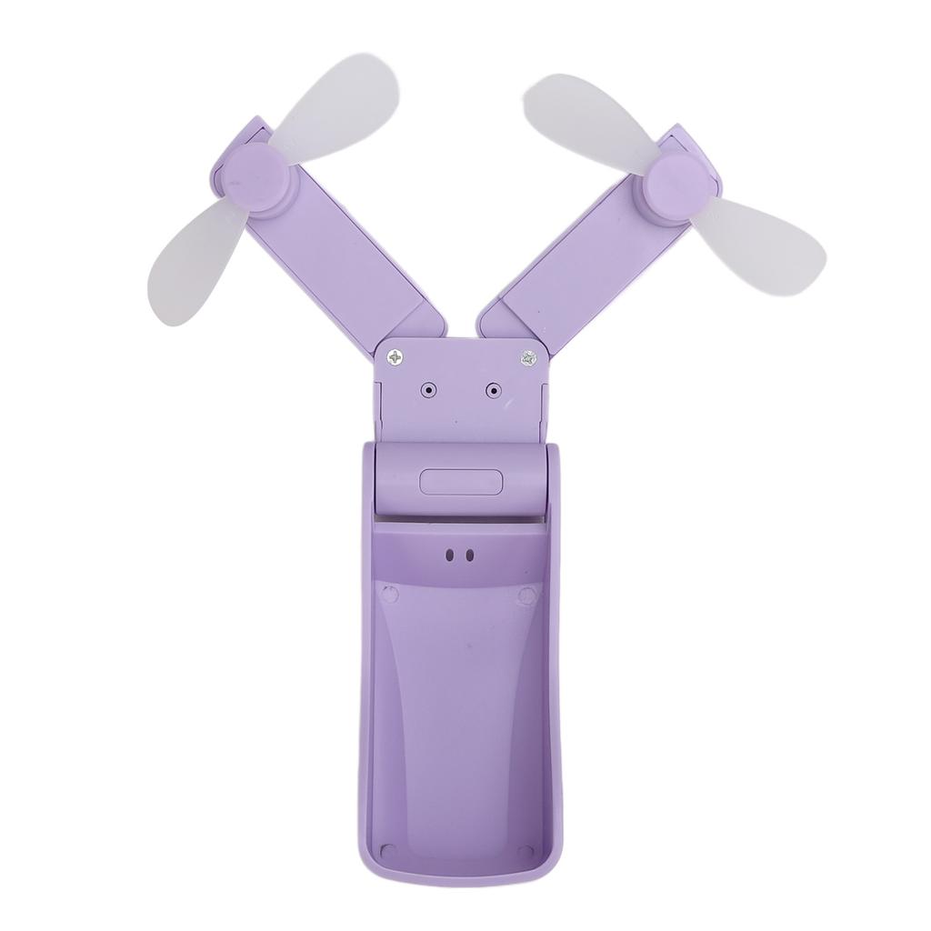 Dual Head Foldable Fan Portable Handheld Fan USB Rechargeable 3 Speeds Strong Wind Quiet Mini