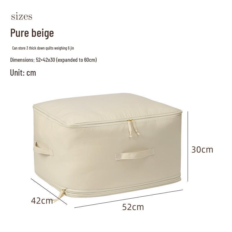 Anqin Moisture-Proof Quilt Storage Bag - Large Capacity, Thickened, Silk & Cotton Compatible, Rice White