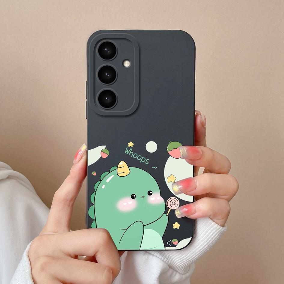 Funda para Teléfono Para Samsung A05 A36 A56 A26 S25 Plus Ultra F14 A05S A16 Funda Silicona Líquida Encantadora Cubierta de Dinosaurio A Prueba de Golpes Protectora Para Samsung Capas