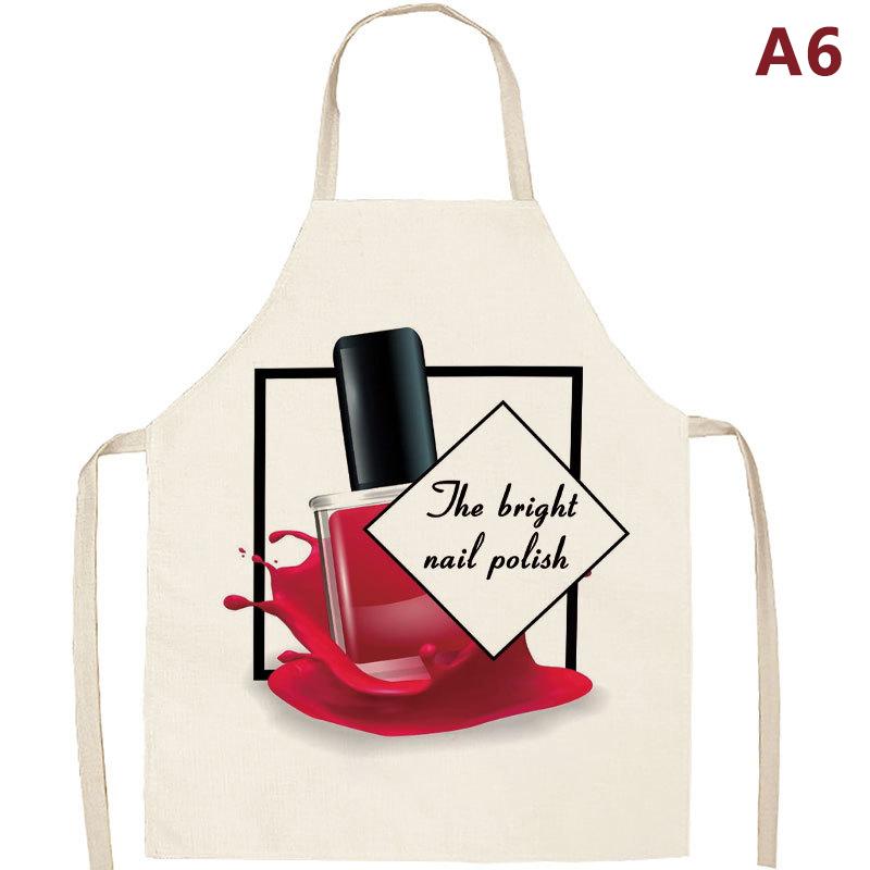 Nail Polish Flax Bib Apron Adult Women Men For Kitchen 65X53Cm Finger Manicure Tech Painting Nail Products