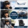 Comfortable Sleep Aid for Home Travel Pillow Airplanes 360 Degree Airplane Head Strap with 3D Eye Cushion System Long Flights Sleeping No