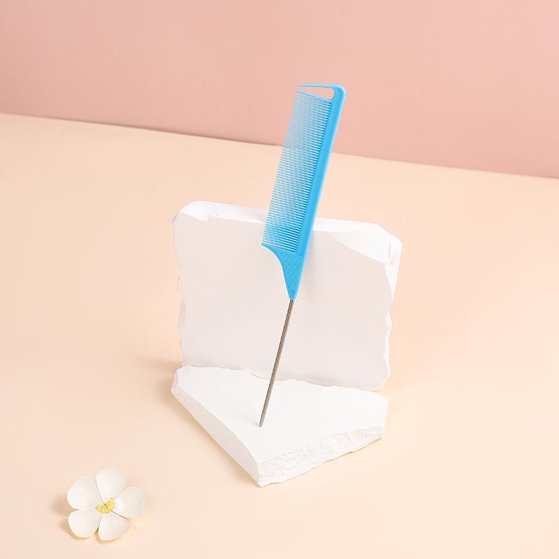 Cross-Border Top Colored Steel Pin Tail Comb for Hair Sectioning and Styling
