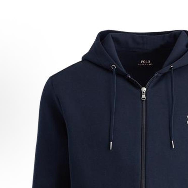 Polo Ralph Lauren Jednobarevná mikina s kapucí na zip s dlouhým rukávem a vyšívaným logem poníka Dámská mikina 211700350-002