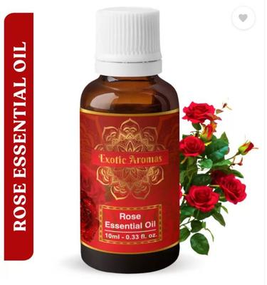 Packung mit 2 ätherischen Rosenölen von Exotic Aromas, 100 % rein und natürlich, für Aromatherapie, Haut und Haar  (10 ml X 2)