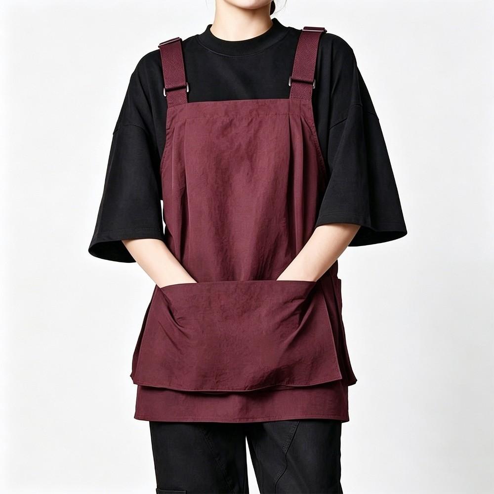 New Polyester Catering Apron Waterproof Multiple Pockets Painting Apron Unisex Stain-resistant Workwear Cloth Kitchen Use