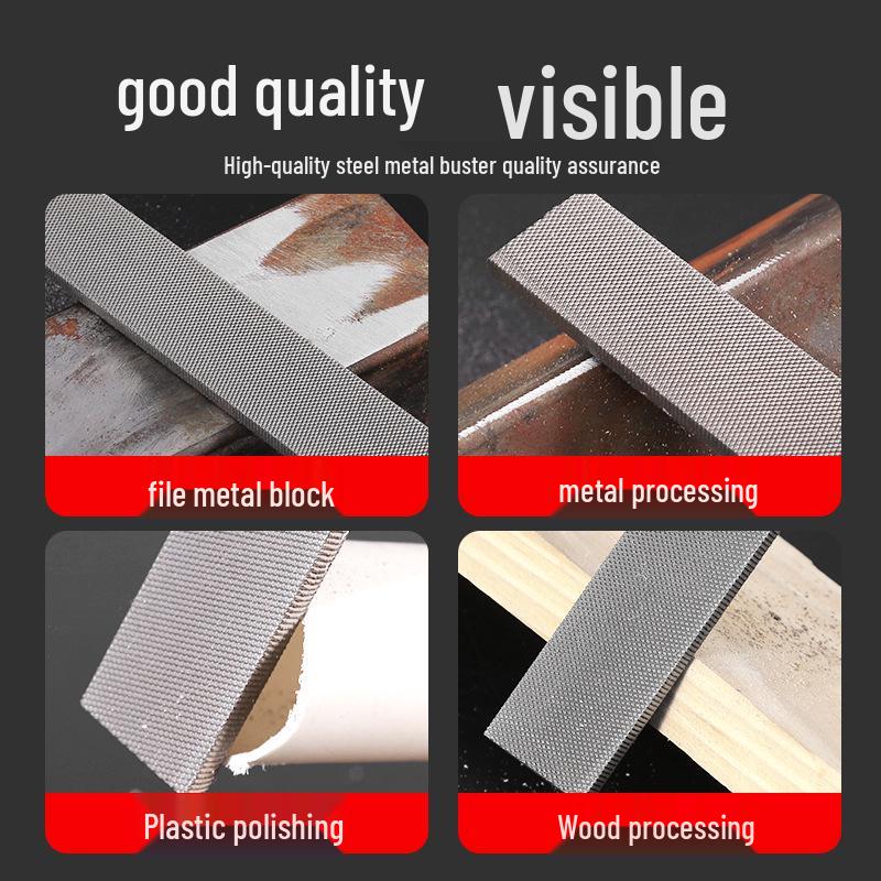 Flat Metal Grinding Hand Tool: Cross-Cut, Coarse/Medium Tooth Steel File
