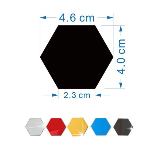 12 יחידות מדבקת קיר משושה דמוי מראה דבק עצמי מדבקה לעיצוב הסלון