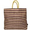 agnes b. MX02-03 Raffia Stripe Tote Bag Natural/Black/YellowUsed