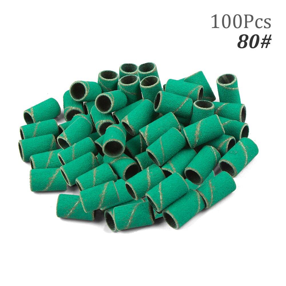 100pcs Nail Drill Bits Sanding Bands for Nail Drill File Grinder Sander Band Set for Acrylic Nails Gel Removing Pedicure Tool