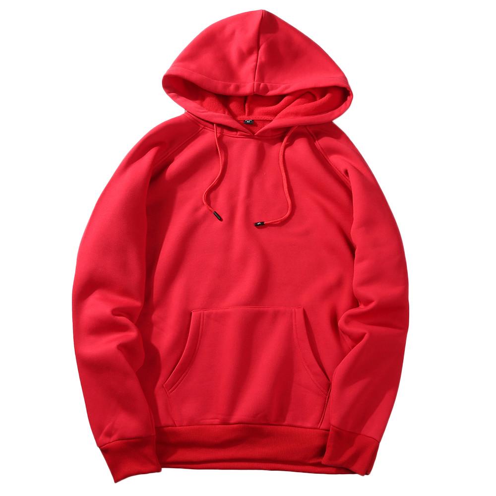 Men's  Casual Solid Hip  Loose Fit Fleece Long Sleeve Hoodie Top Blouse