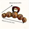 Brown Pearl Grip Clip Acrylic Coating Design Shark Clip Women's Back Hair Clip Hair Accessory, Festive Wedding Styling Tool