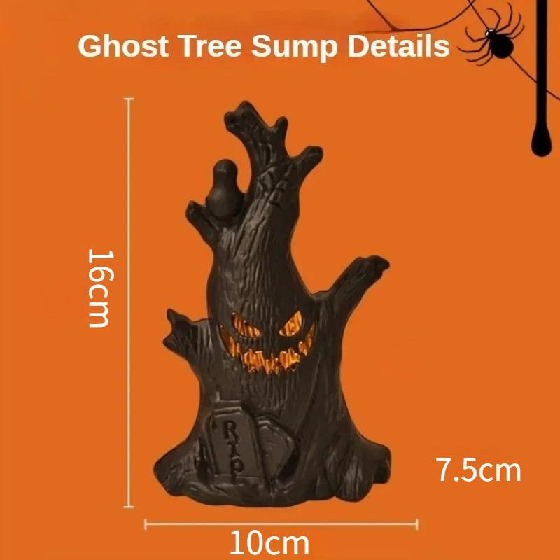 Halloween Horror Atmosphere Ghost Faces Tree Stumps LED Night Light Ghost Lights Haunted Rooms Escape Home Decoration