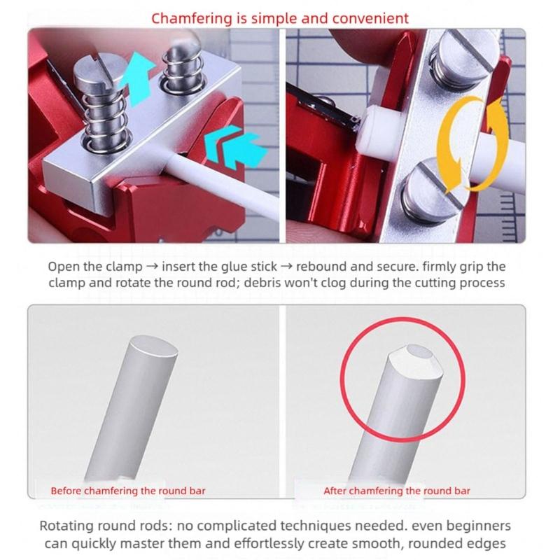 Metal Round Bar Chamfering Tool With Hole Positioning Guide Center Hole Locator For DIY And Hobbies Projects